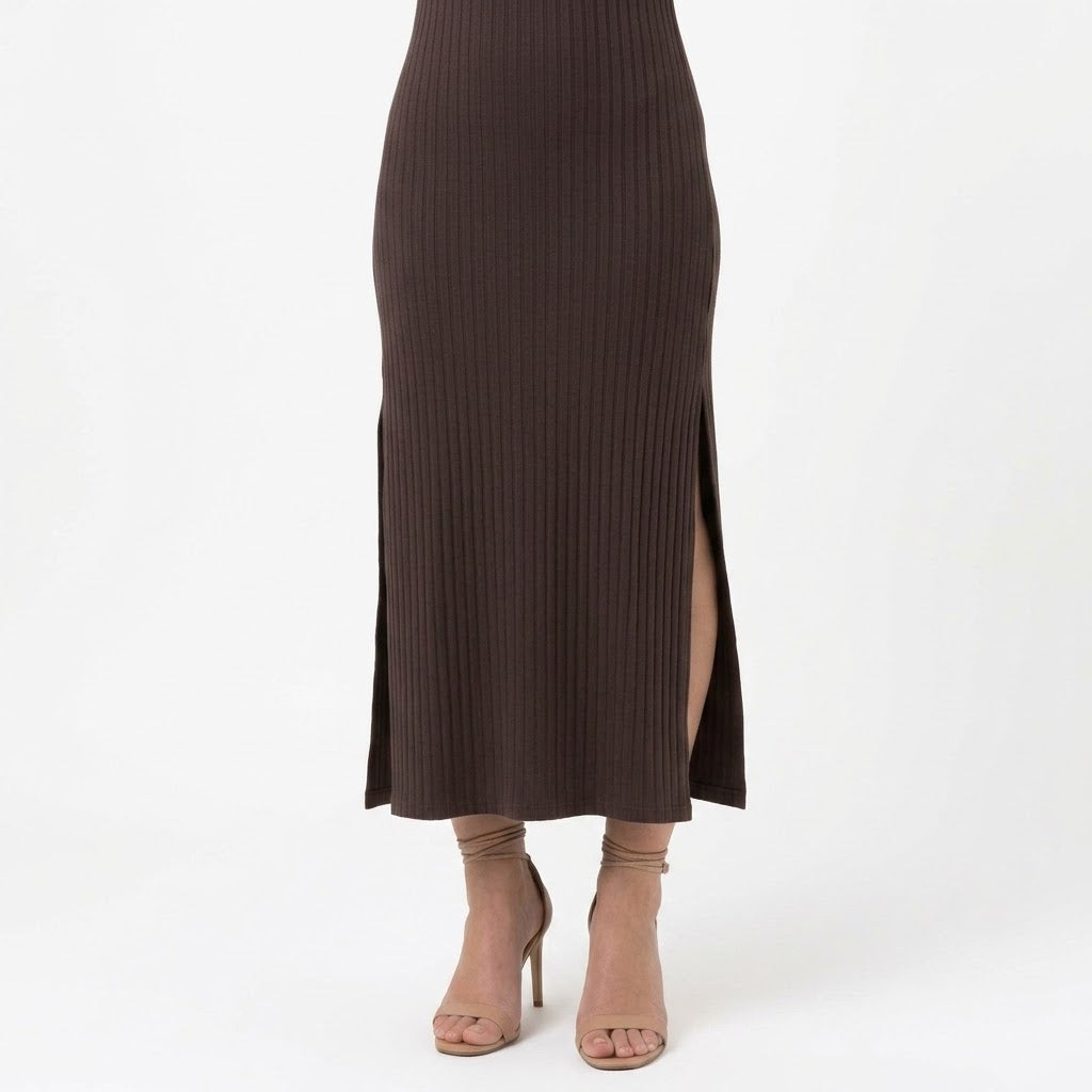 VESTIDO MAXI CANELADO MADRI