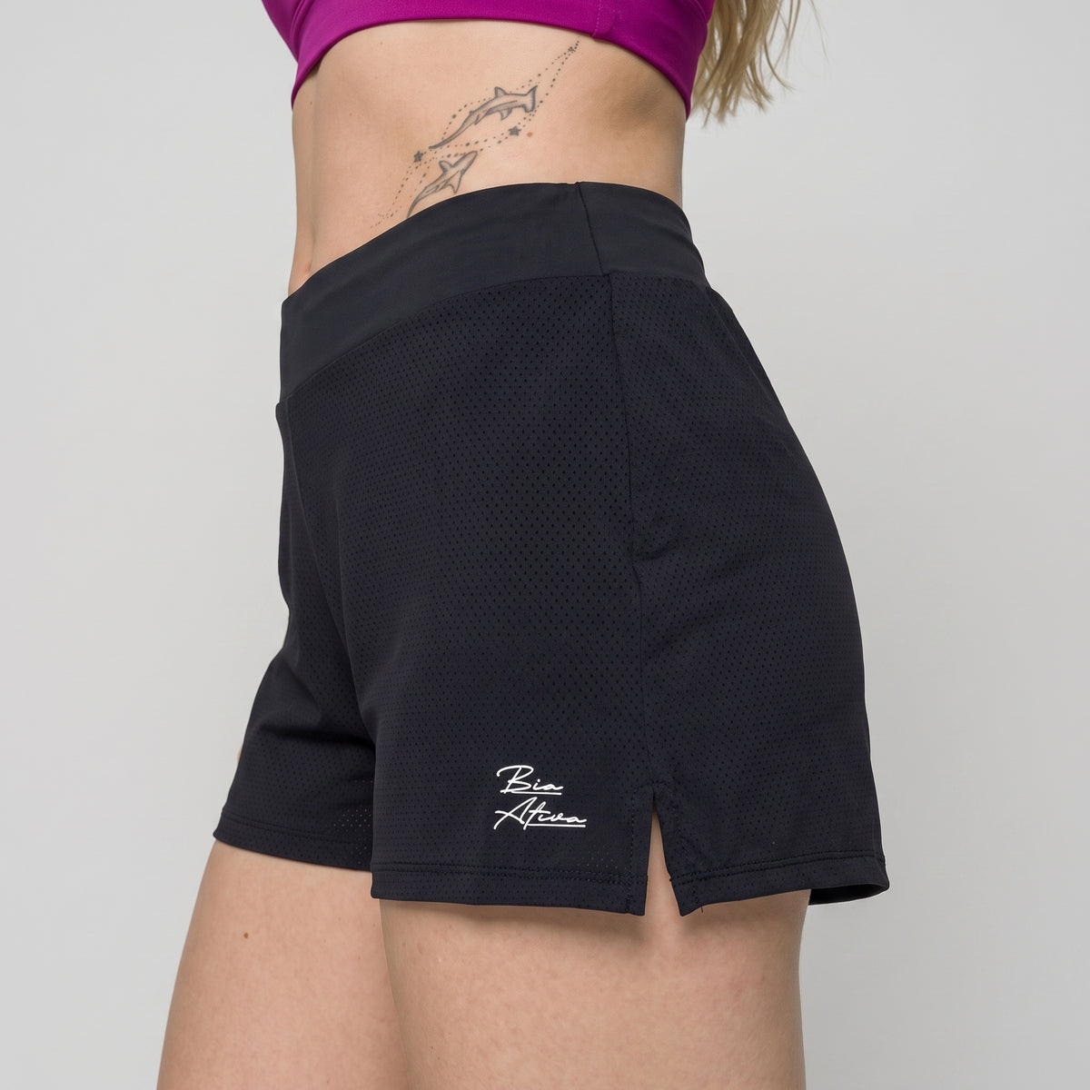 SHORT FEMININO SOBREPOSTO POLIAMIDA FITNESS